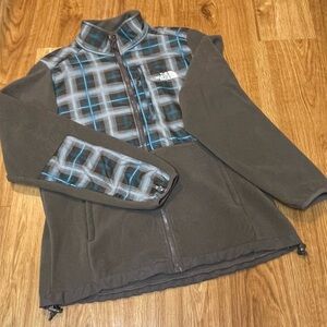 Womens Y2K North Face Denali Blue Plaid Granolagirl Bratz Jacket Size XL